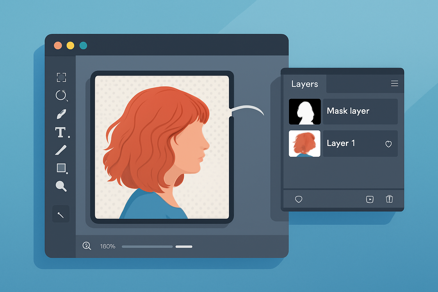 Exemple d’une interface Photoshop illustrant un objet détouré avec utilisation des masques et affinement des contours