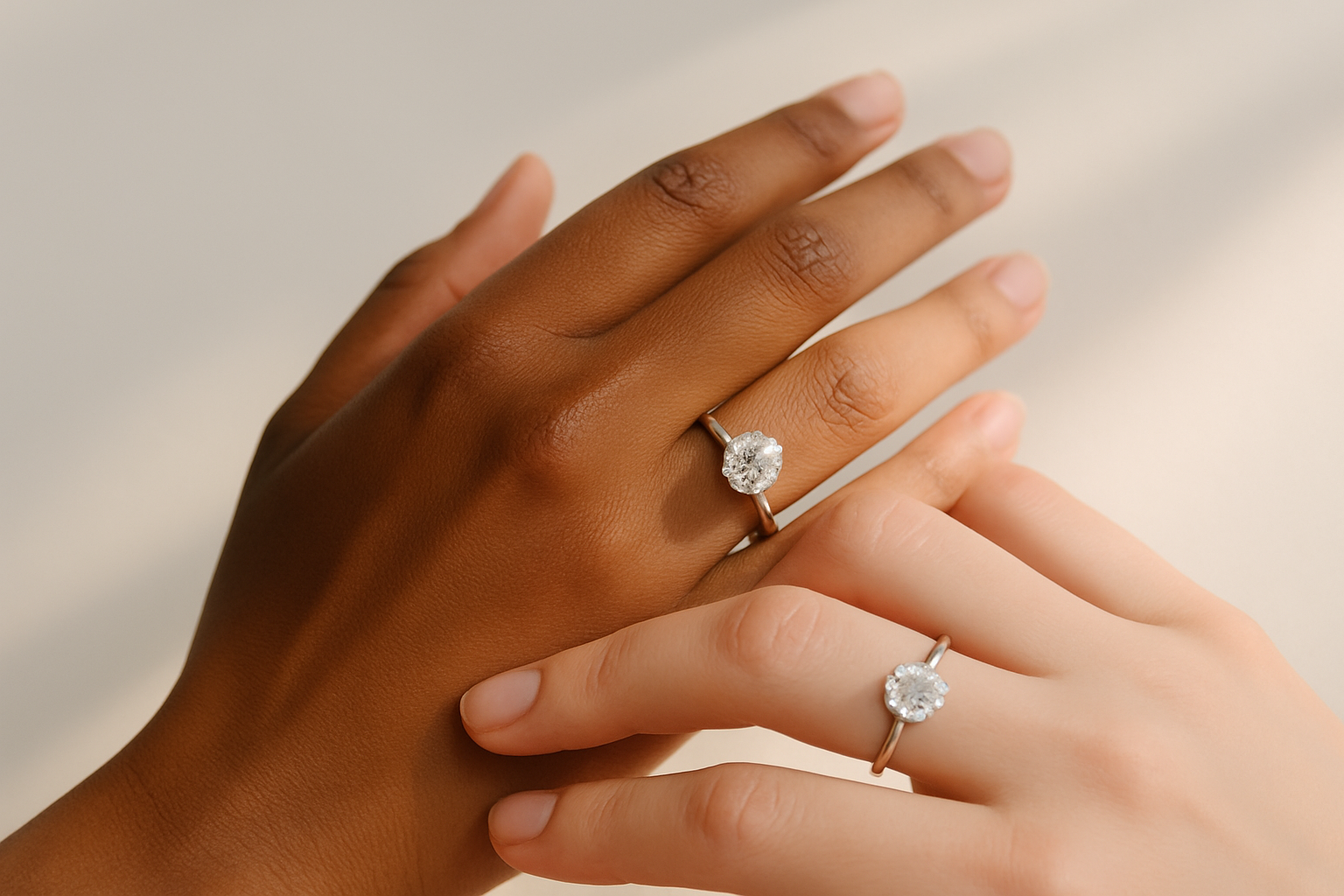 Illustration montrant différentes manières de porter une bague de fiançailles en fonction de la culture.