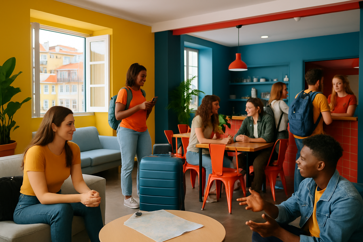 Auberge de jeunesse populaire à Lisbonne, idéale pour les petits budgets et une ambiance conviviale.