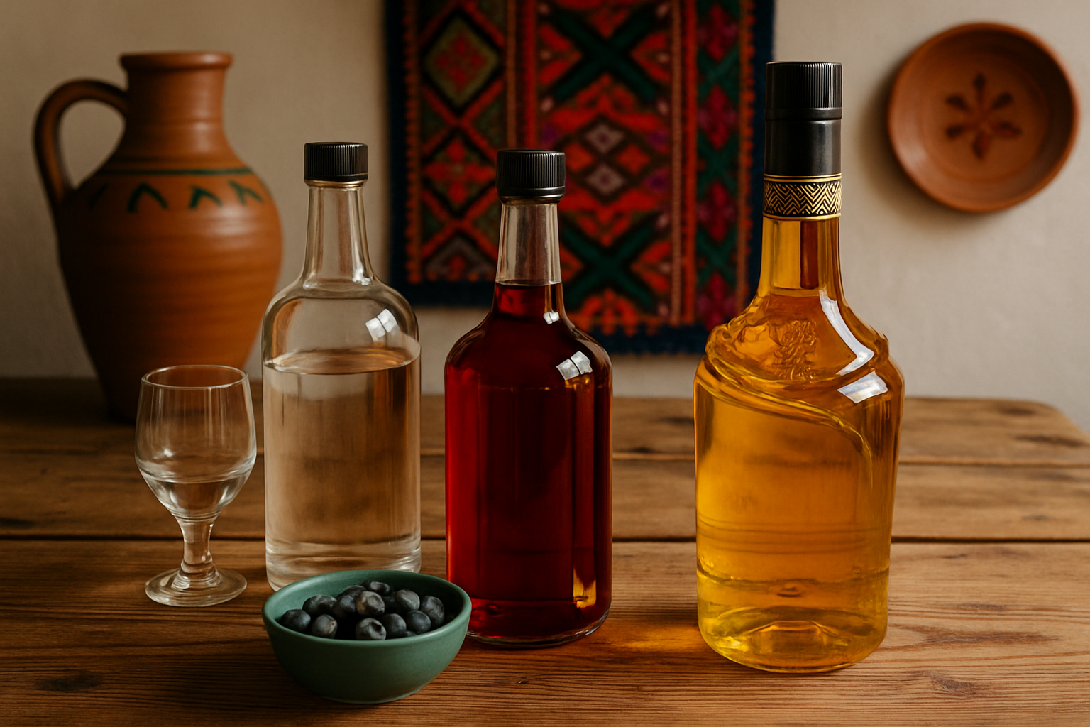 Sélection de spiritueux espagnols traditionnels : Orujo, Pacharán et Licor 43