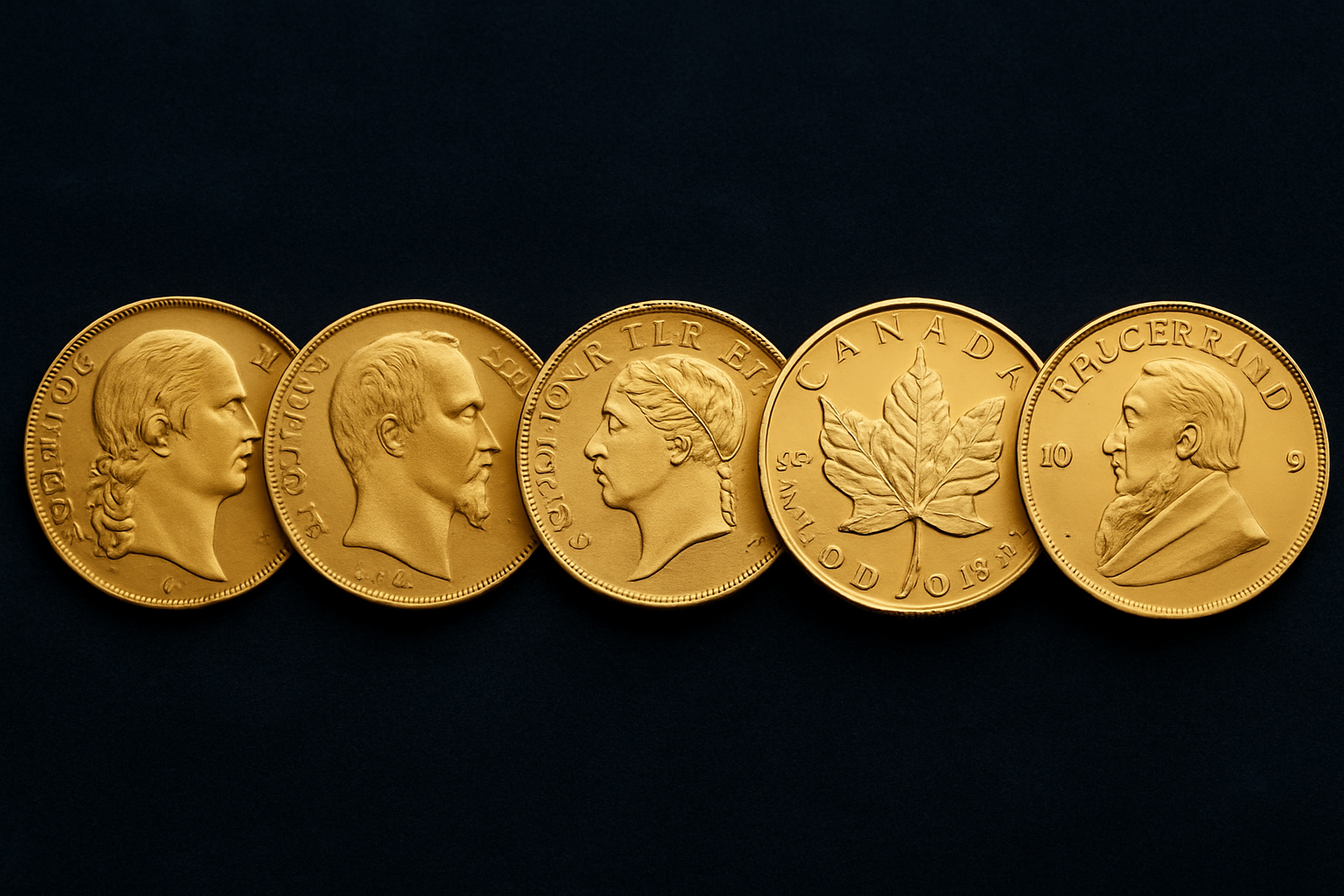 Illustration comparative des cinq pièces d