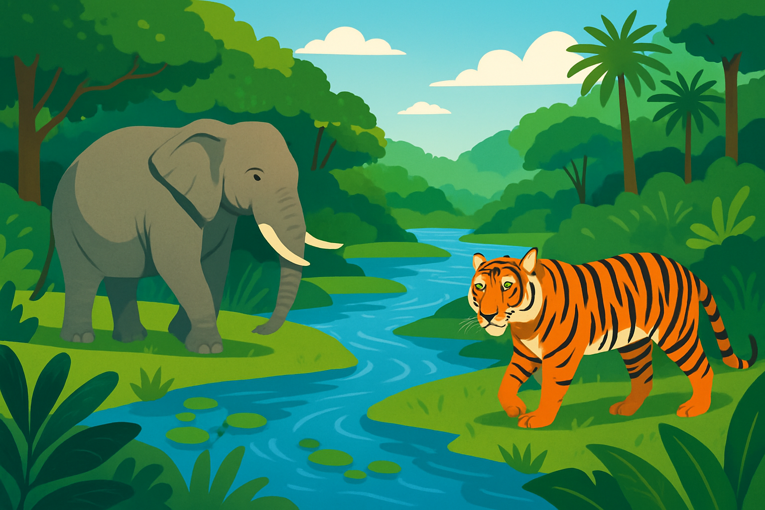 Vue illustrant la diversité de la faune et des écosystèmes naturels au Cambodge