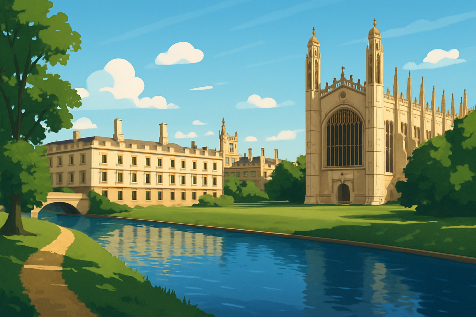 Panorama emblématique de Cambridge montrant King