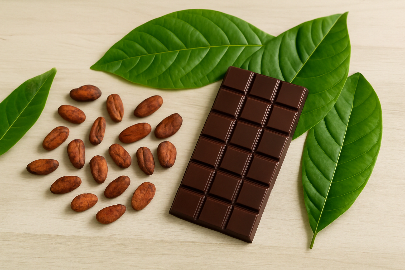 Tablette de chocolat cru montrant sa texture naturelle et ses éléments d