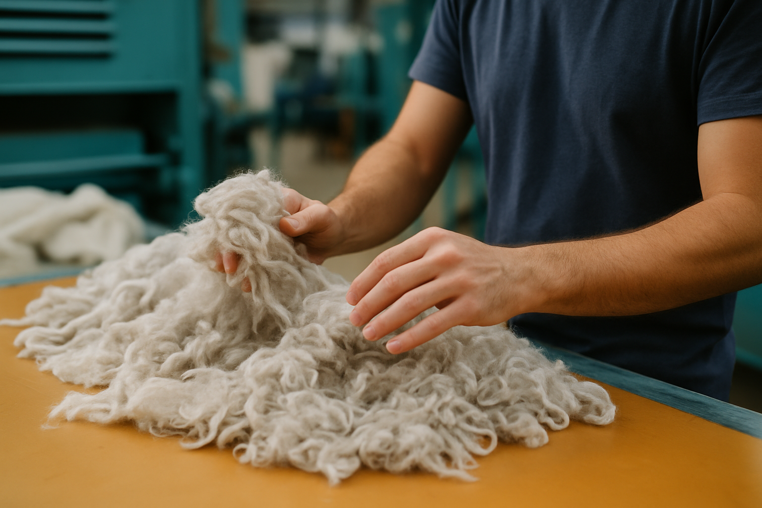 Tri des fibres de cachemire recyclé dans une usine textile écoresponsable